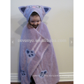 Purple Cat Hooded Towel, 100% cotton,Super Soft and Absorbent